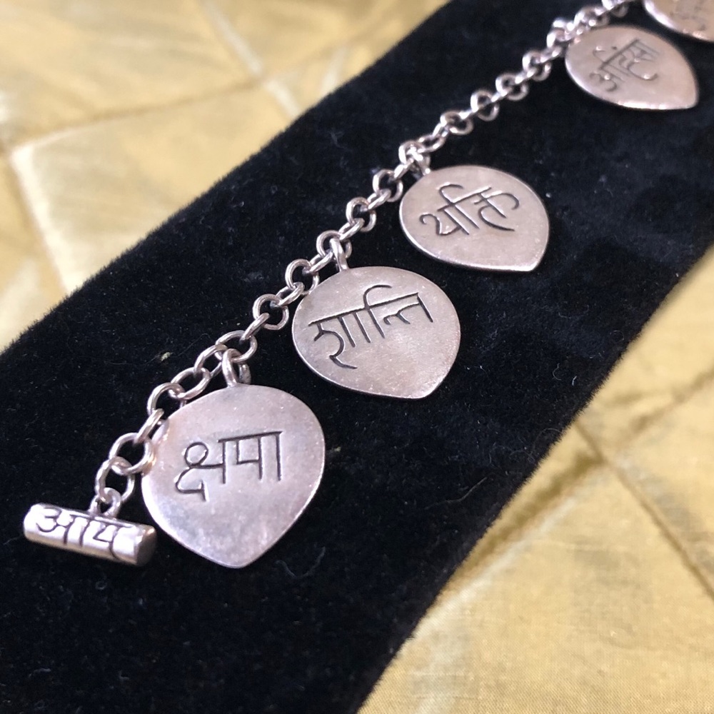 ⬇️⬇️ Me&Ro Sanskrit Lotus Charm Bracelet - Silver
